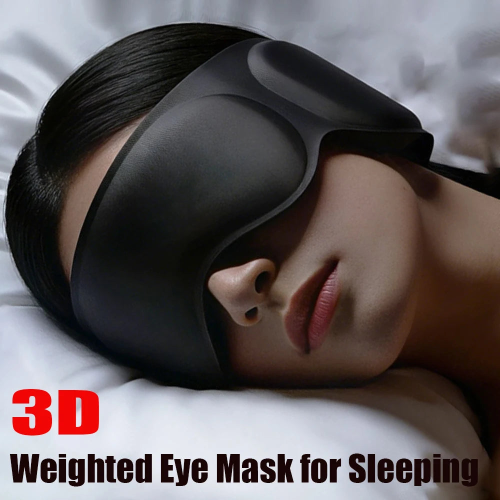 Weighted Eye Mask for Sleeping with Ear Cover 3D Blackout Blindfold Gravity Sleep Patchs Eyeshade Sleepmask for Side Sleeper