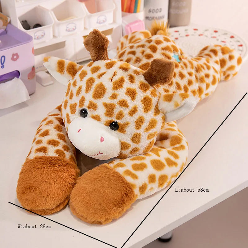 Lying Prone Stuffed Animals with Weighted Arms Red Panda Pink Bear Deer Koala Dinosaur Plush Toys for Sleep & Gifting