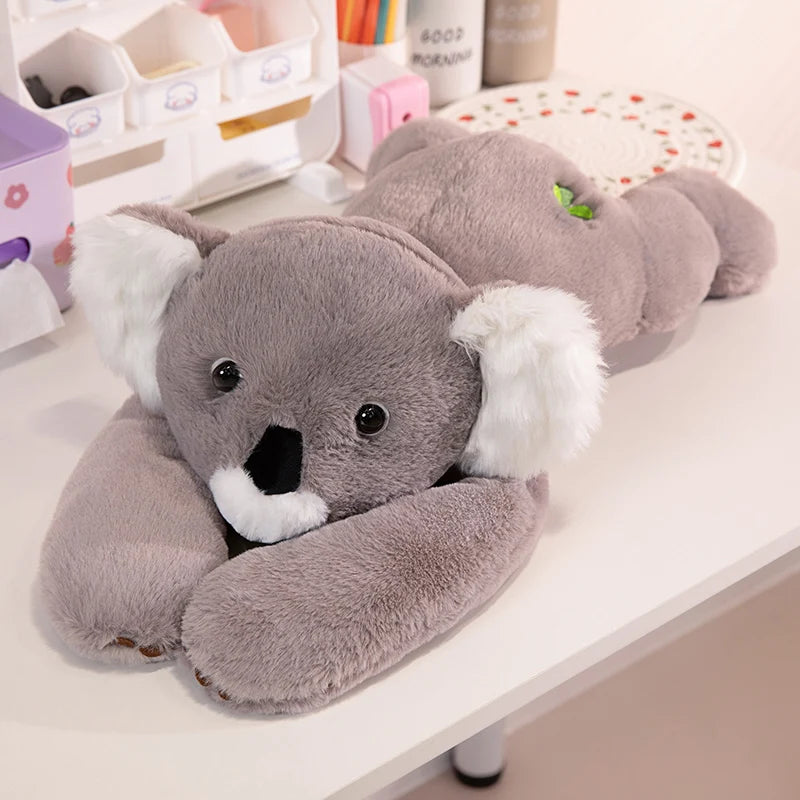 Lying Prone Stuffed Animals with Weighted Arms Red Panda Pink Bear Deer Koala Dinosaur Plush Toys for Sleep & Gifting
