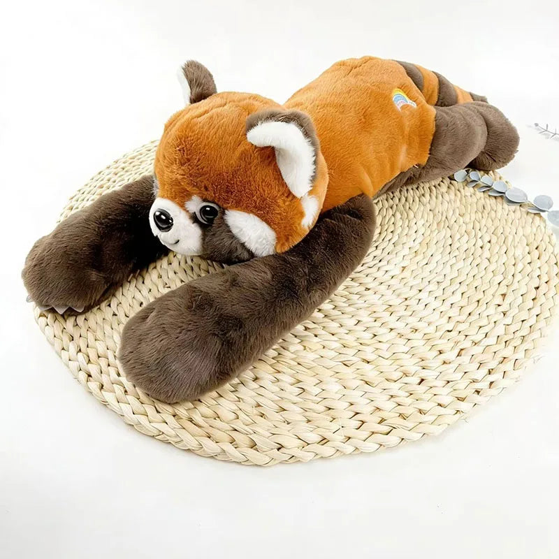 Lying Prone Stuffed Animals with Weighted Arms Red Panda Pink Bear Deer Koala Dinosaur Plush Toys for Sleep & Gifting