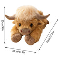 1.0KG Weighted Highland Cow Stuffed Animals Plush Large Cattle Pillow Toy for Kids Adults Birthday Gifts
