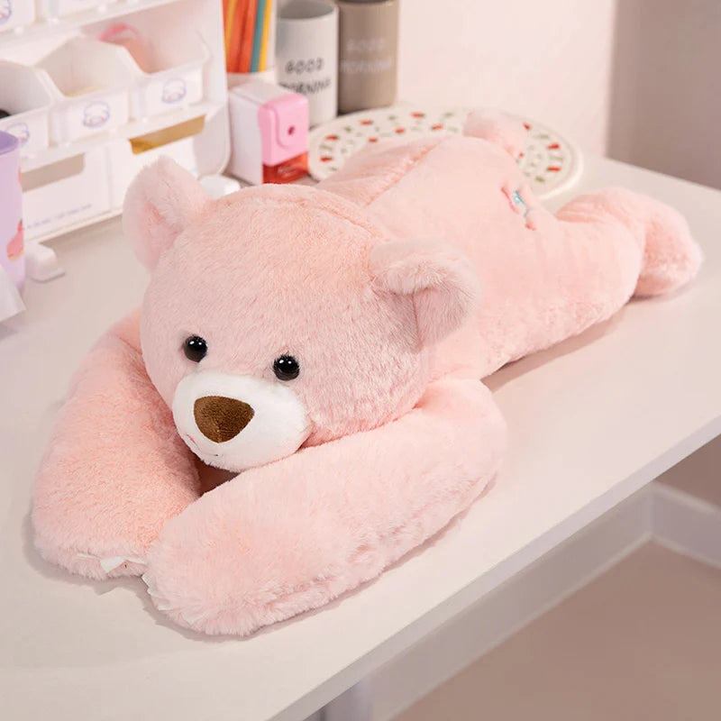 Lying Prone Stuffed Animals with Weighted Arms Red Panda Pink Bear Deer Koala Dinosaur Plush Toys for Sleep & Gifting